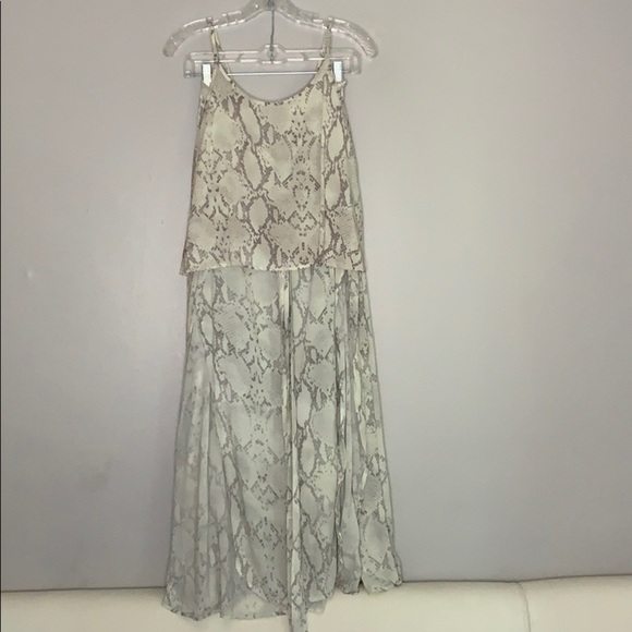 Snake Print 2 Piece split Maxi gypsy skirt & tank large women’s - Picture 2 of 15